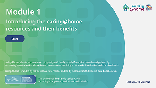 Thumbnail of Module 1 - Introducing the caring@home resources and their benefits