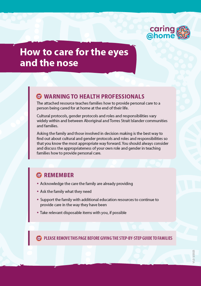 Thumbnail of How to care for the eyes and the nose (for Aboriginal Families)