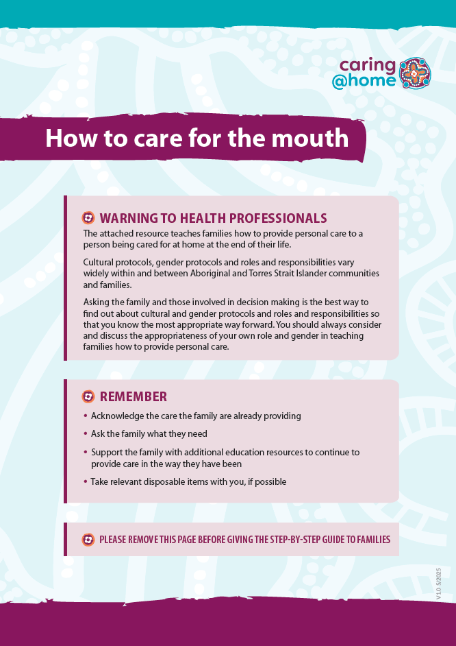 Thumbnail of How to care for the mouth (for Aboriginal families)