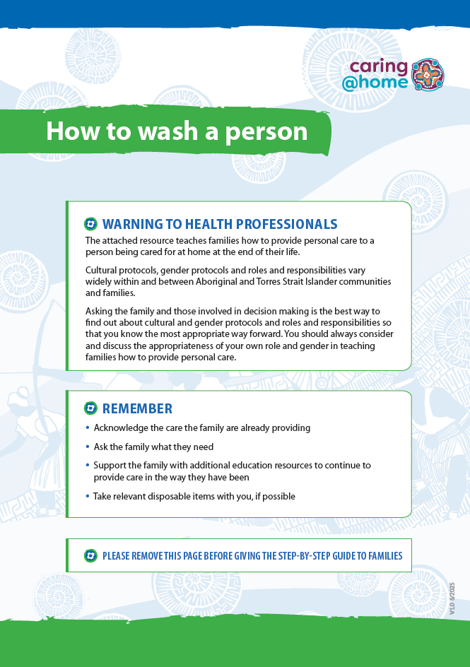 Thumbnail of How to wash a person (for Torres Strait Islander families)