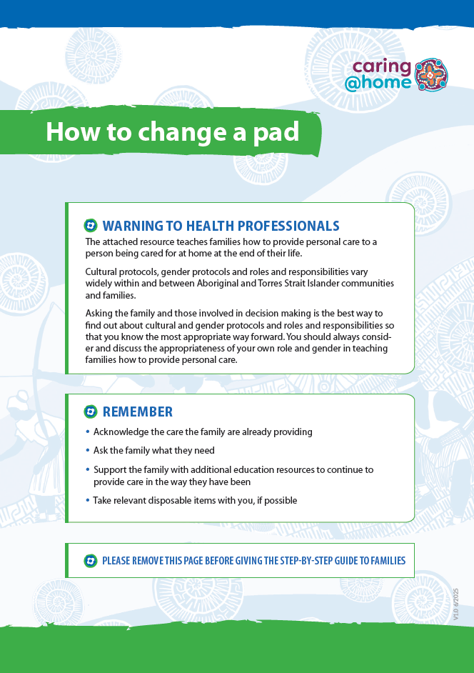 Thumbnail of How to change a pad (for Torres Strait Islander families)