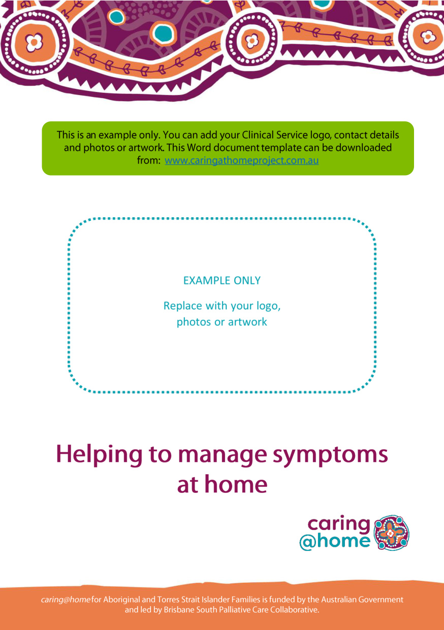 Thumbnail of Information brochure: Helping to manage symptoms at home (for Aboriginal families)