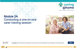 Start Module 2A - Conducting the one-on-one training session