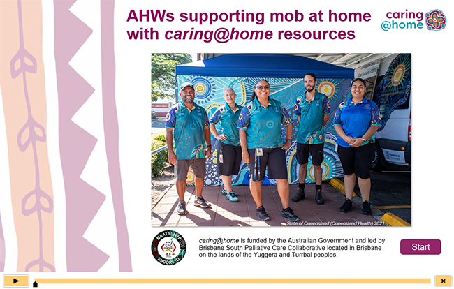 Start AHWs supporting mob at home with caring@home resources
