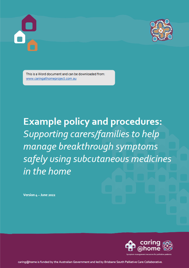 Front cover of example policy and procedure document
